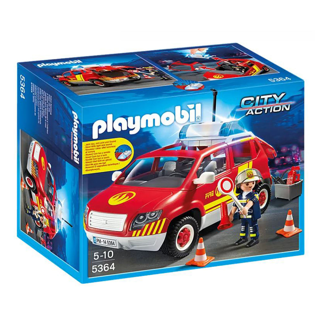 Playmobil City Action Fire Chief's Car With Lights And Sounds Building Set 5364 - Radar Toys