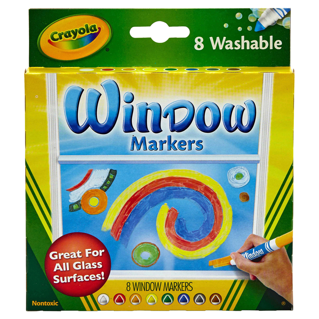 Crayola Washable Window Markers 8 Count Set - Radar Toys