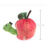 Folkmanis Worm In Apple 4 Inch Plush Puppet - Radar Toys