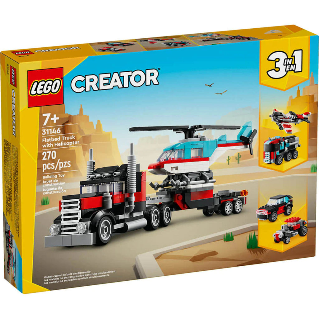 LEGO® Creator Flatbed Truck With Helicopter Building Set 31146 - Radar Toys