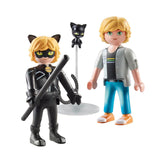 Playmobil Miraculous Adrien And Cat Noir Building Set 71337 - Radar Toys