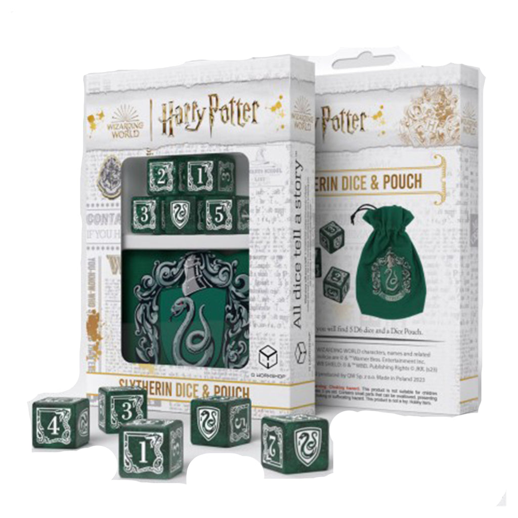 Q-Workshop Harry Potter Slytherin 5D6 Dice And Pouch Set
