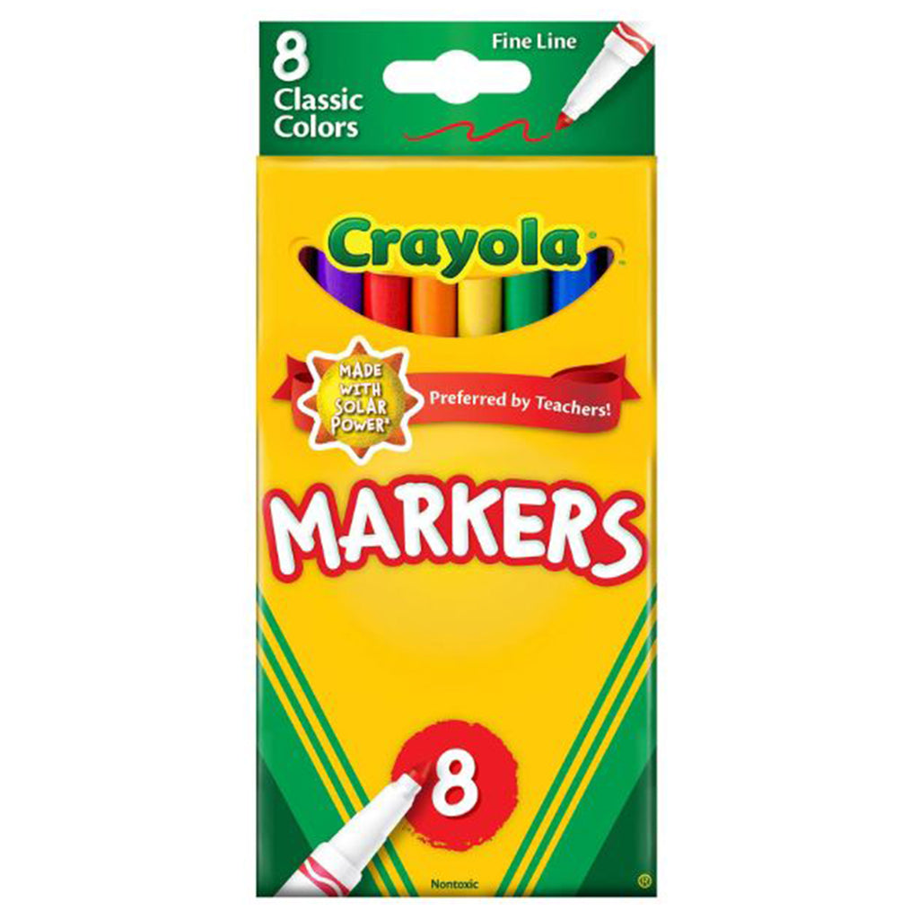 Crayola 8 Count Classic Fine Line Markers Set - Radar Toys