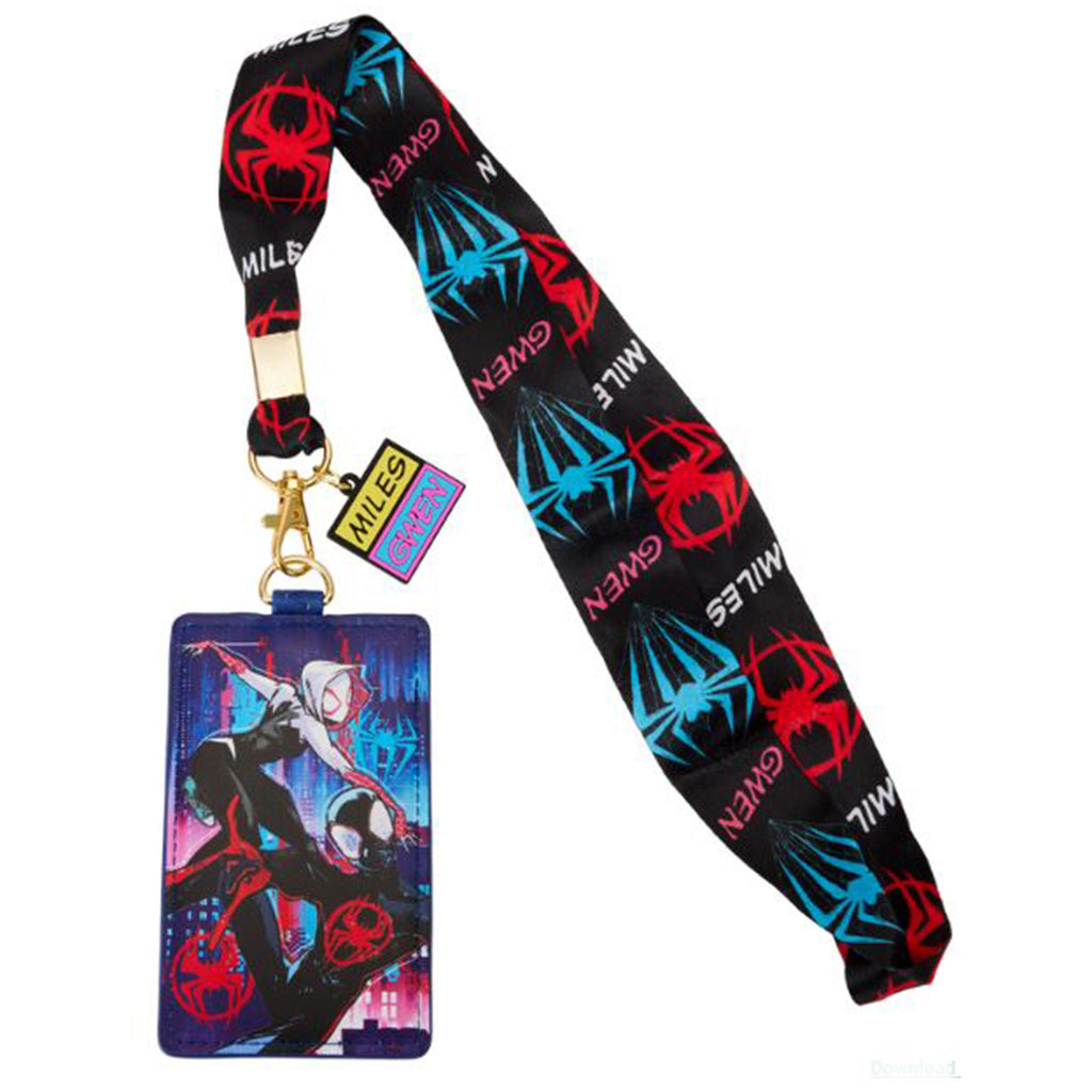 Loungefly Marvel Spiderverse Miles And Gwen Lanyard With Cardholder