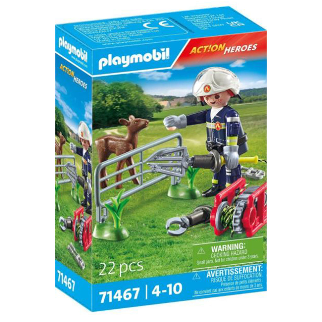 Playmobil Action Heroes Firefighter Animal Rescue Building Set 71467