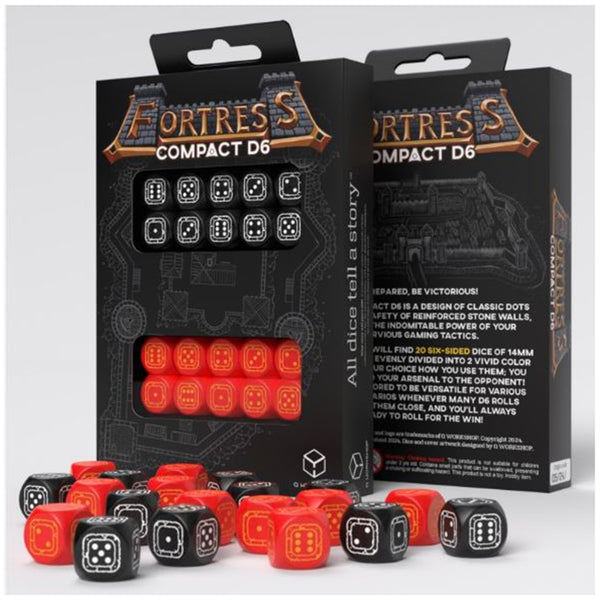 Q-Workshop Crosshairs Cobalt And Red Compact 20D6 Dice Set| Radar Toys
