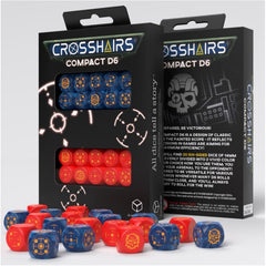 Q-Workshop Crosshairs Cobalt And Red Compact 20D6 Dice Set