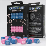 Q-Workshop Crosshairs Blue And Pink Compact 20D6 Dice Set - Radar Toys