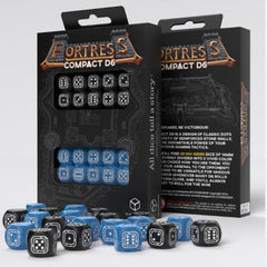 Q-Workshop Fortress Black And Blue Compact 20D6 Dice Set