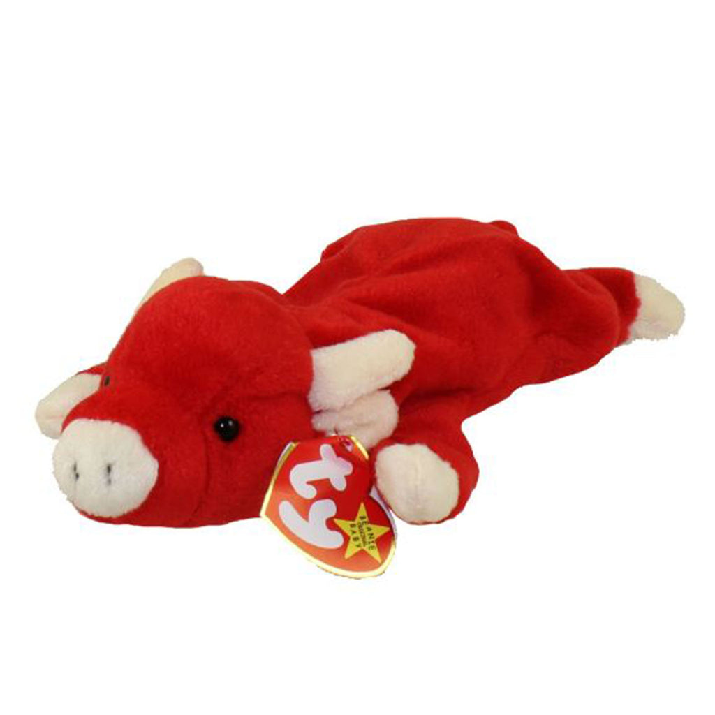 TY Beanie BabiesSnort II Bull Red 9 Inch Plush Figure - Radar Toys