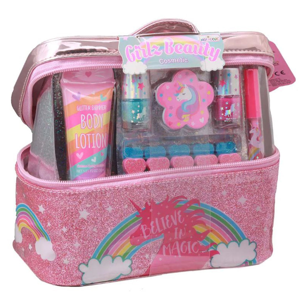Hot Focus Unicorn Girlz Beauty Cosmetic Bag Set