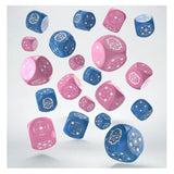 Q-Workshop Crosshairs Blue And Pink Compact 20D6 Dice Set - Radar Toys