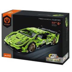 IM Master Mechanical Green Super Car Pull Back 457 Piece Model Set