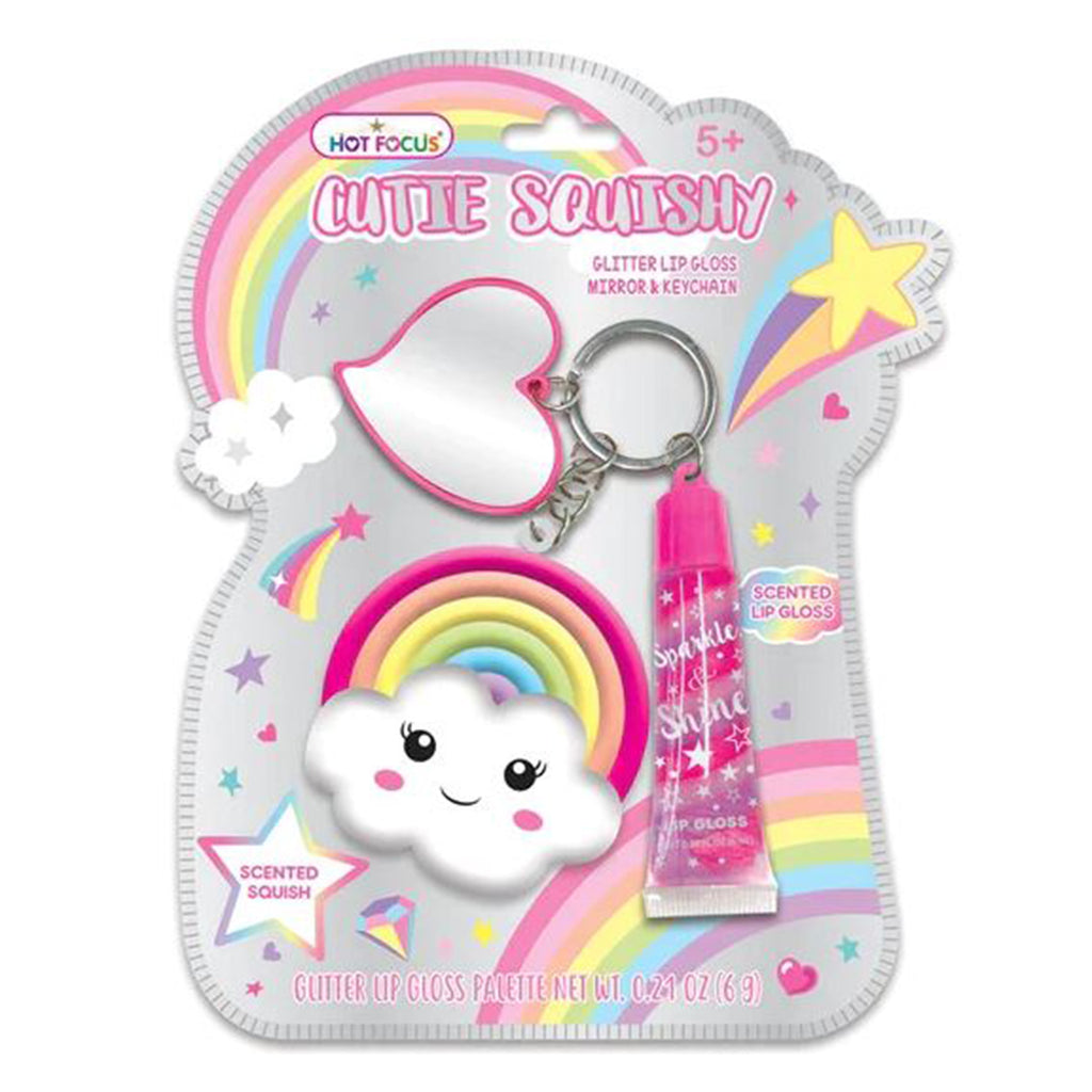 Hot Focus Rainbow Cutie Squishy Lip Gloss Keychain