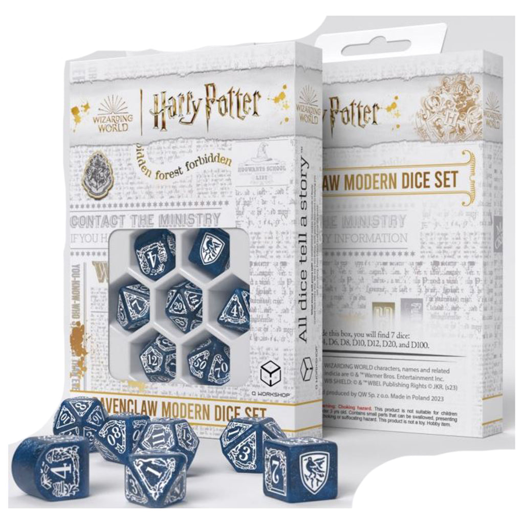 Q-Workshop Harry Potter Ravenclaw Modern Blue 7 Piece Dice Set