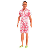 Mattel Barbie Brunette Pink And White Jumpsuit Ken Doll - Radar Toys