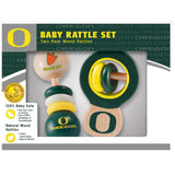 Masterpieces University Of Oregon Wood Baby Rattle Set - Radar Toys