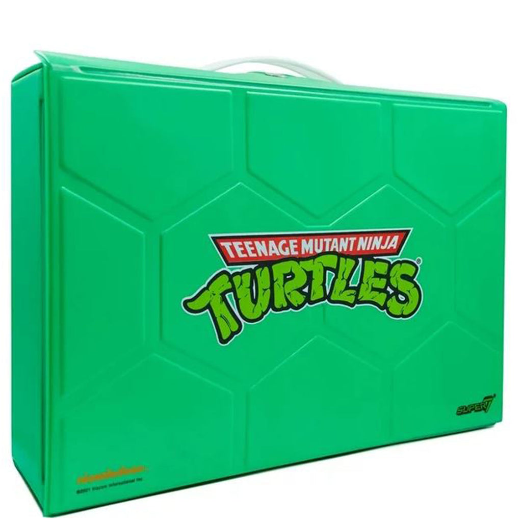 Super7 Teenage Mutant Ninja Turtles Carry Case With Michelangelo Metallic Figure Set