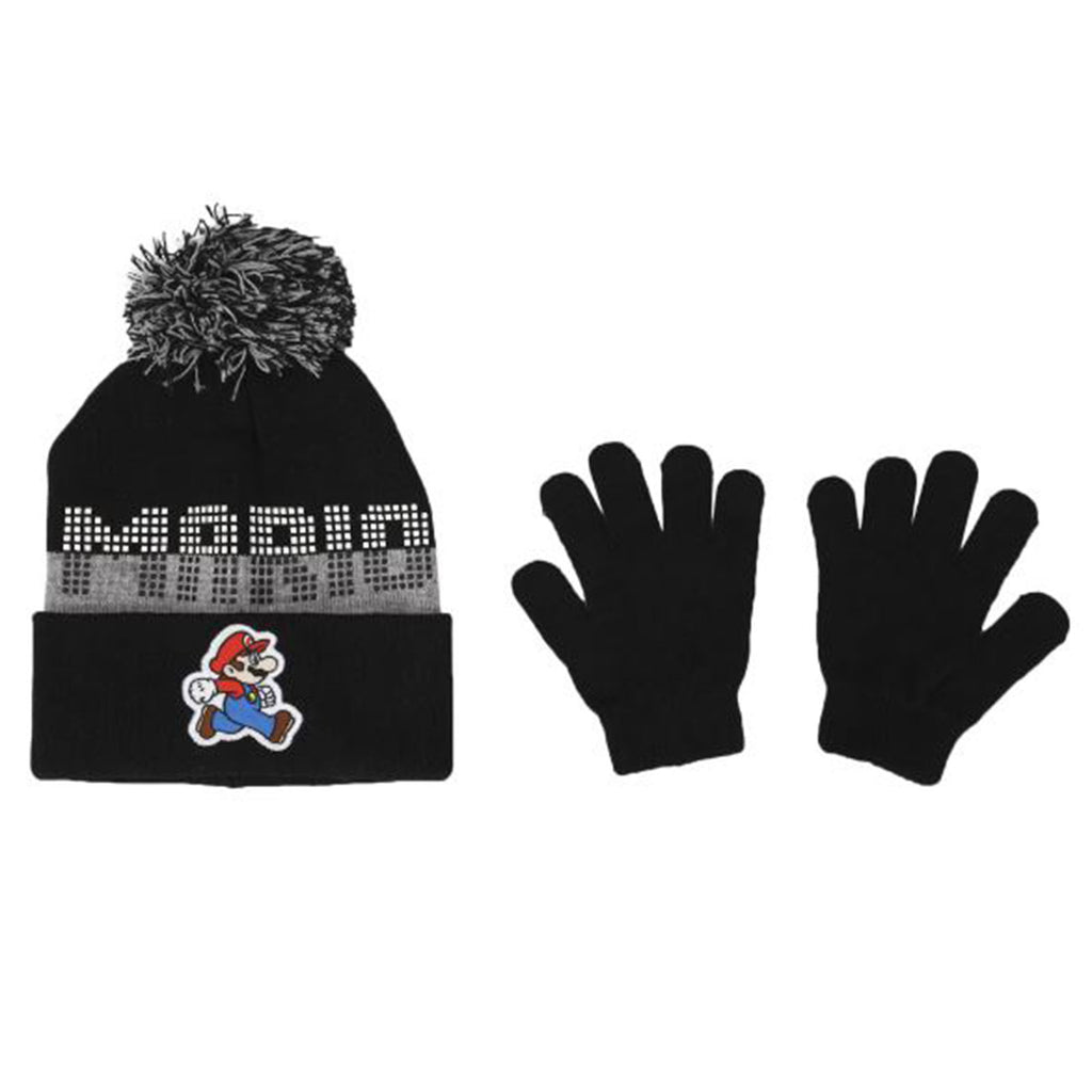 Bioworld Super Mario Knit Hat And Gloves Set