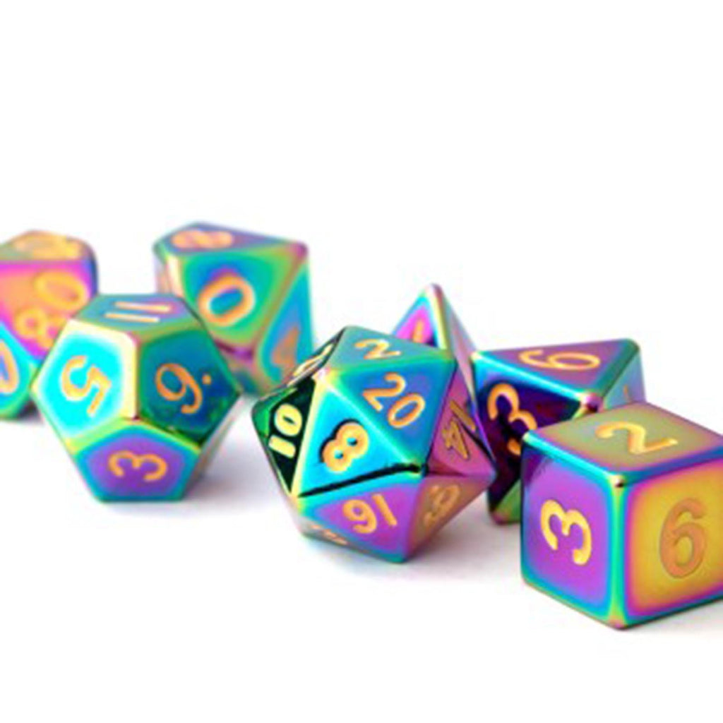 7 Count 16mm Flame Torched Rainbow Dice