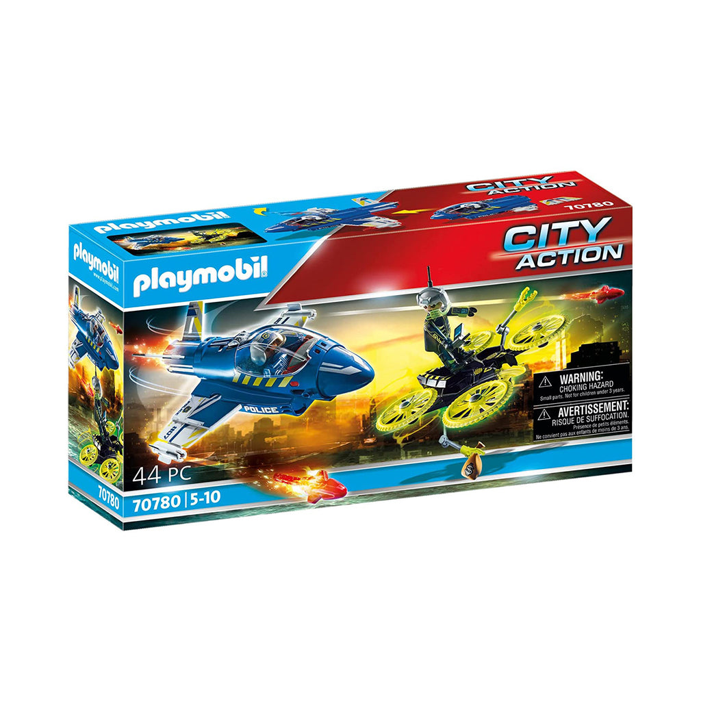Playmobil City Action Police Jet With Drone Building Set 70780