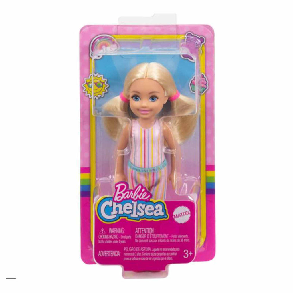 Barbie Club Chelsea Blonde Striped Print Skirt 6 Inch Doll