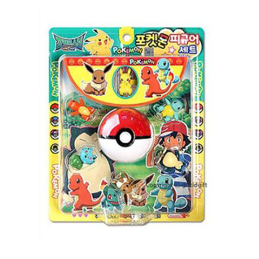 Pokemon Pokeball With Six Miniature Starter Pokemon Figures