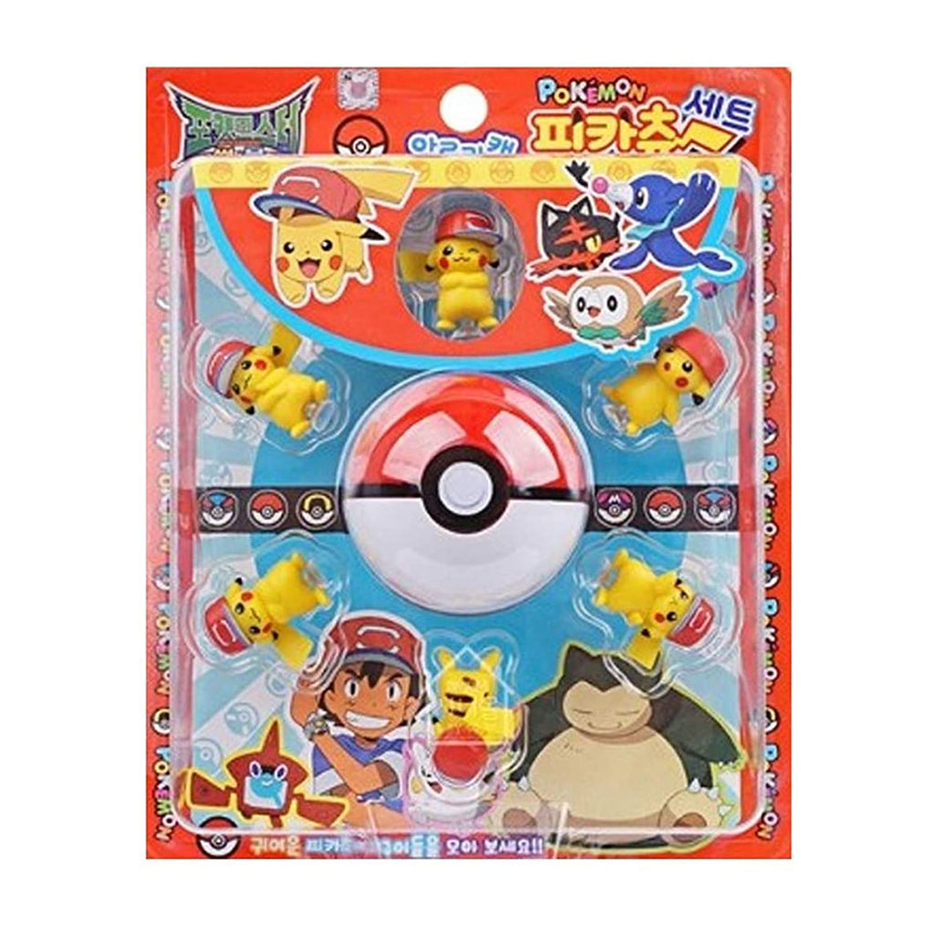 Pokemon Pokeball With Six Miniature Pikachu Figures
