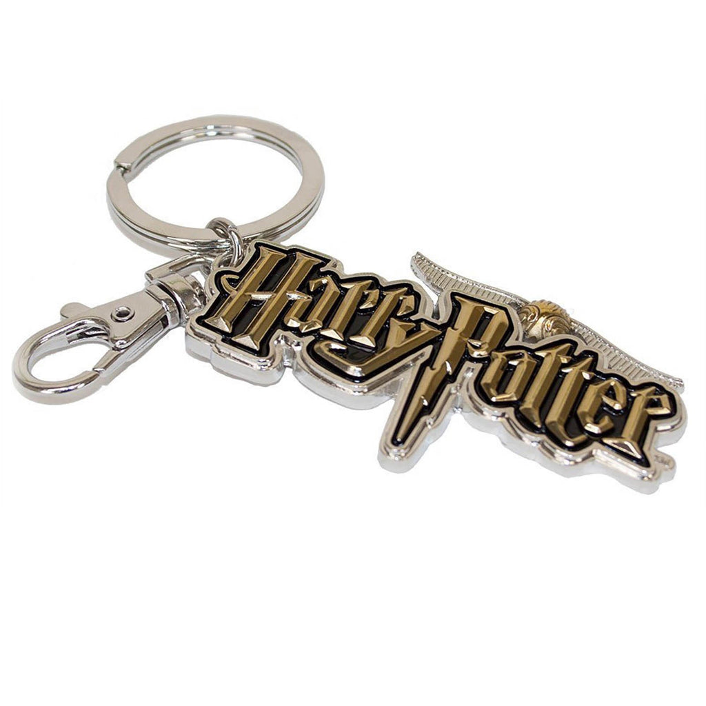 Harry Potter Logo With Golden Snitch Pewter Metal Keychain