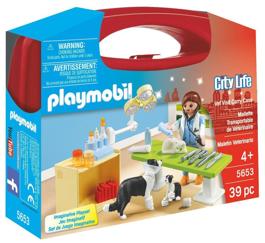 Playmobil City Life Vet Visit Carry Case Building Set 5653