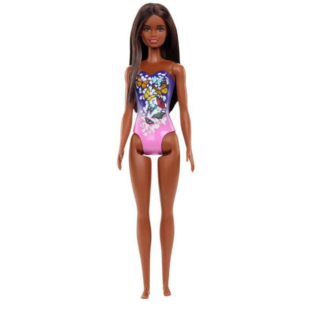 Mattel Barbie Beach Doll Purple Swimsuit Doll - Radar Toys