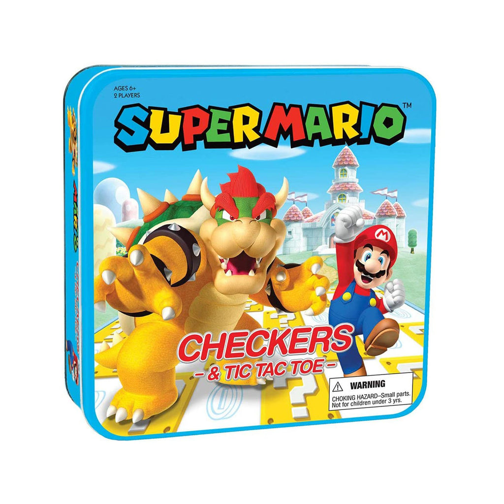 USAopoly Super Mario Vs Bowser Checkers And Tic Tac Toe Game Set