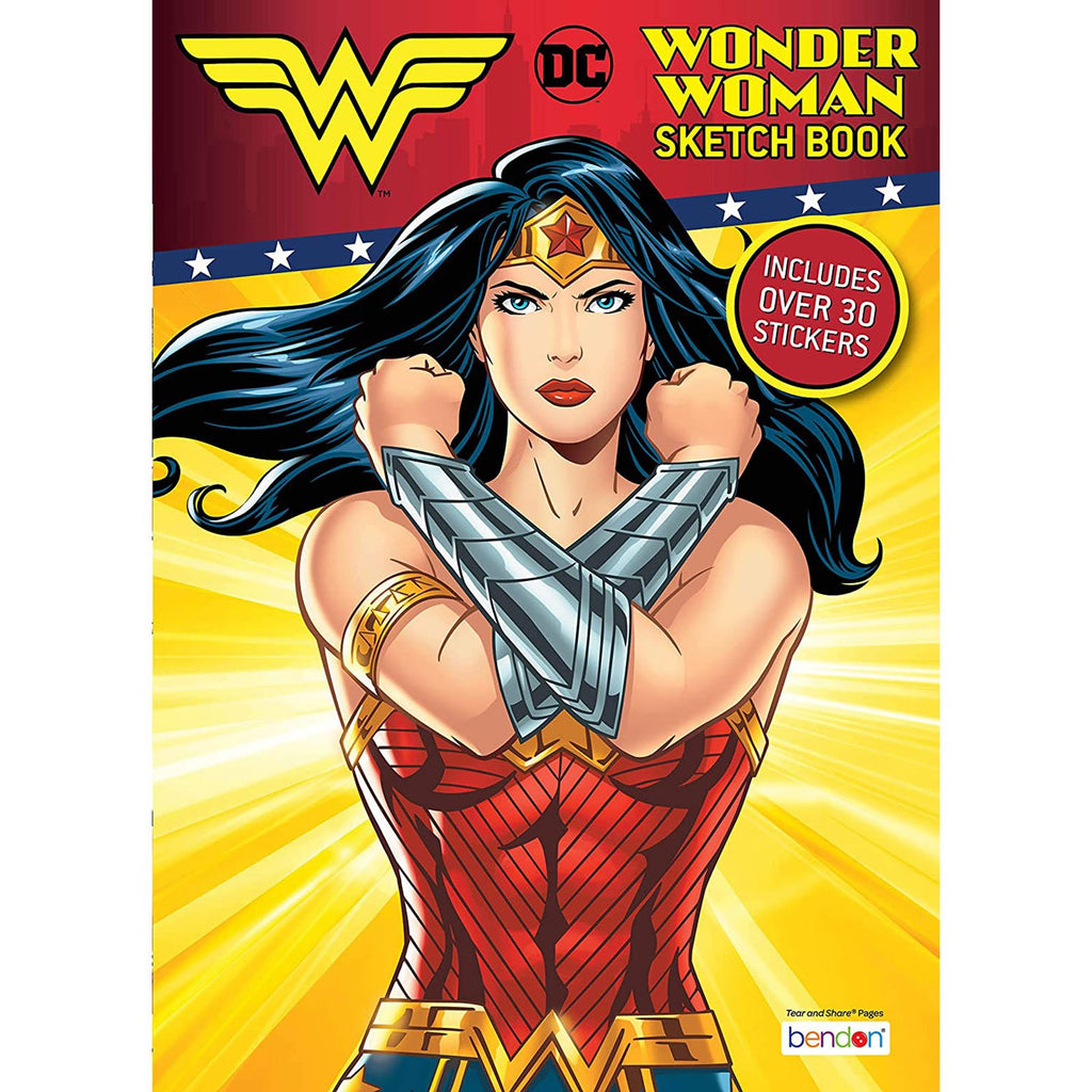 Bendon Wonder Woman Sketch Book With Stickers - Radar Toys
