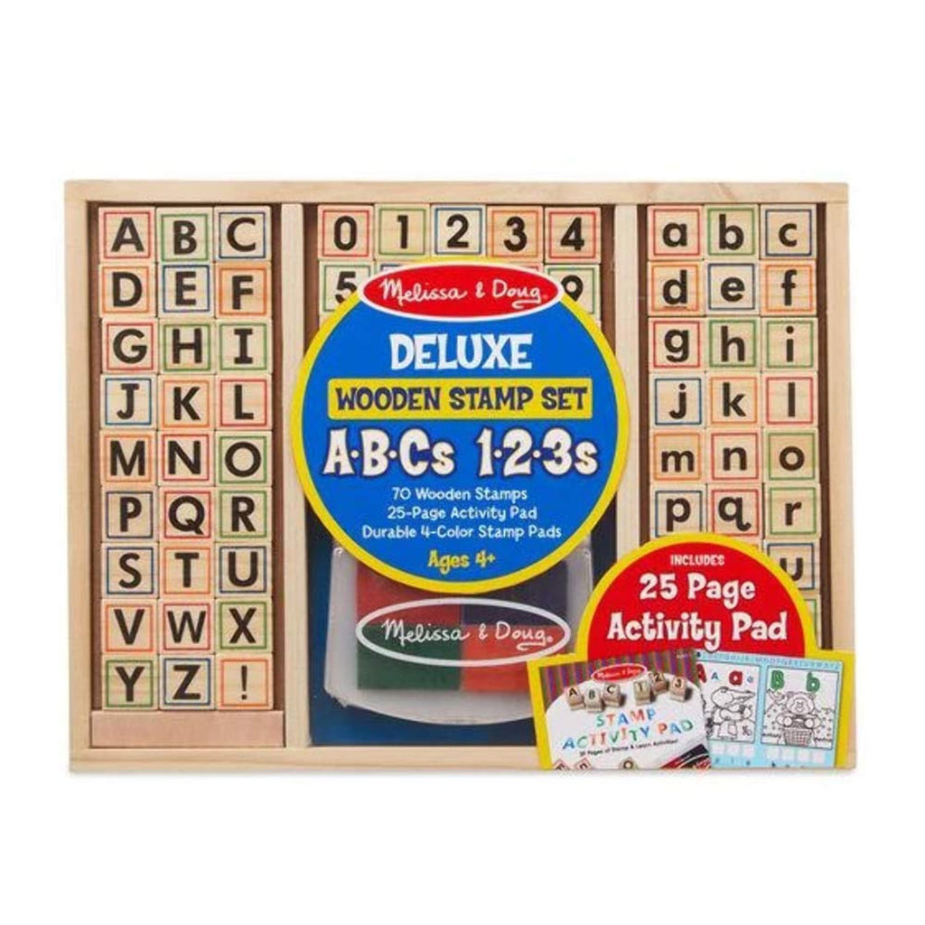 Melissa And Doug Wooden Deluxe ABC 123 Stamp Set