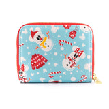 Loungefly Disney Mickey And Minnie Snowman All Over Print Zip Around Wallet - Radar Toys