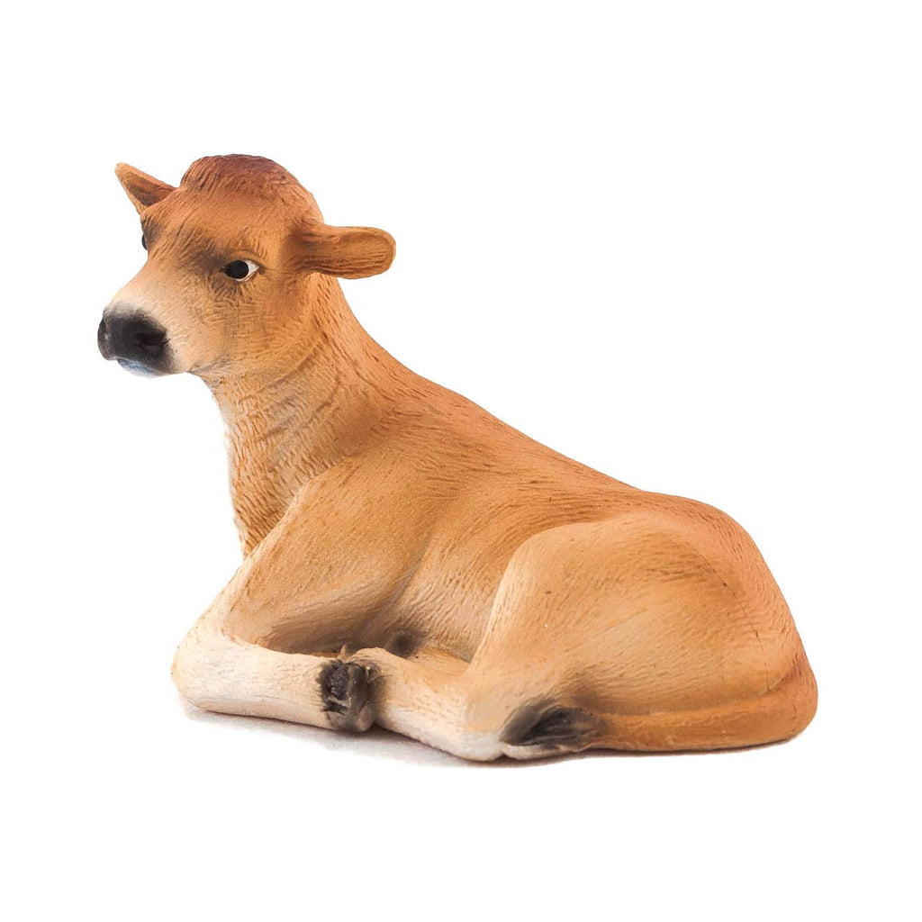 MOJO Jersey Calf Lying Down Animal Figure 387144 - Radar Toys