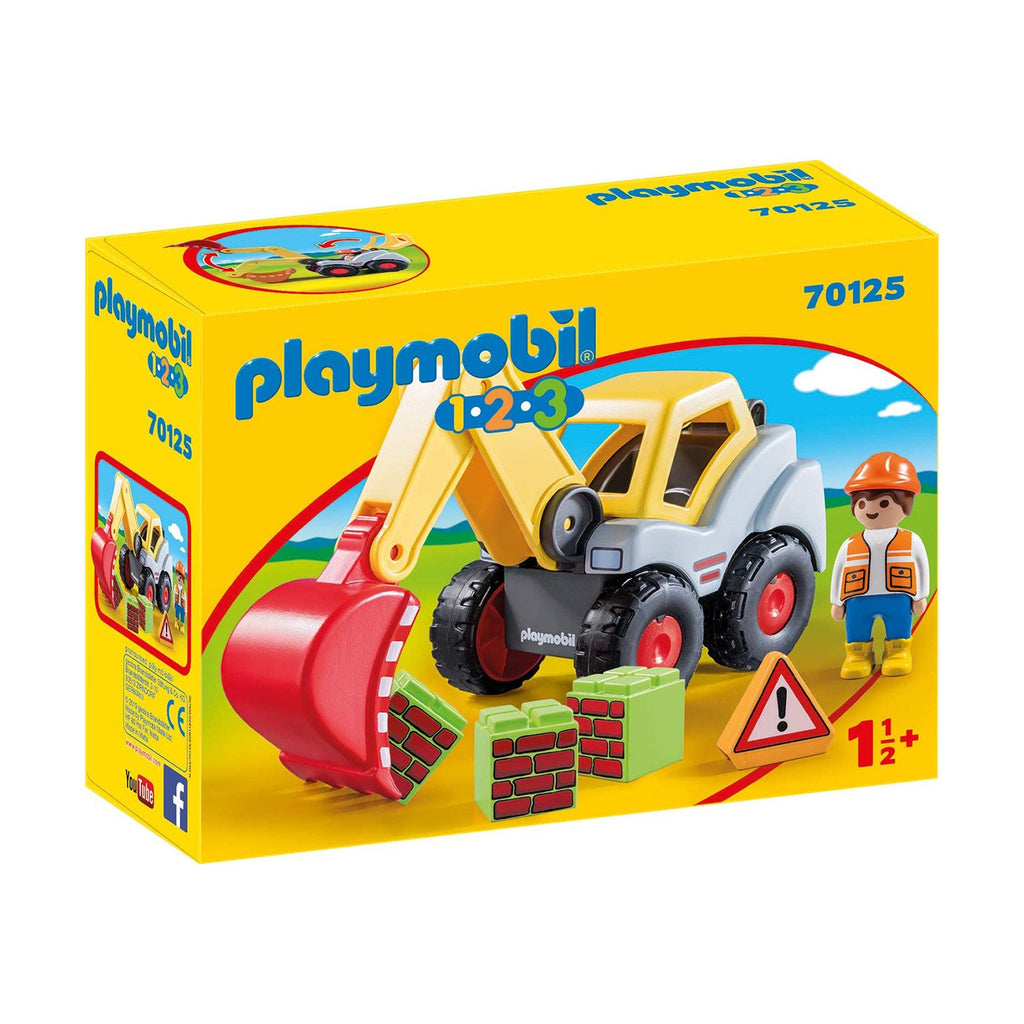 Playmobil 1-2-3 Shovel Excavator Building Set 70125