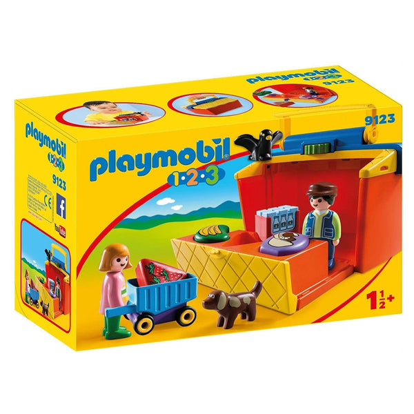 Playmobil 123 Take Along Market Stall Building Set 9123 | Radar Toys