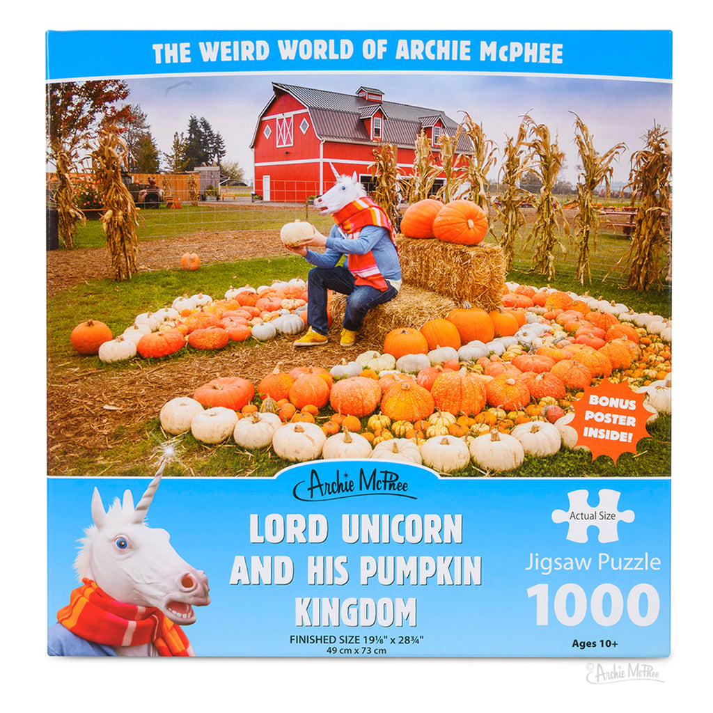 Archie McPhee Lord Unicorn And His Pumpkin Kingdom 1000 Piece Puzzle - Radar Toys