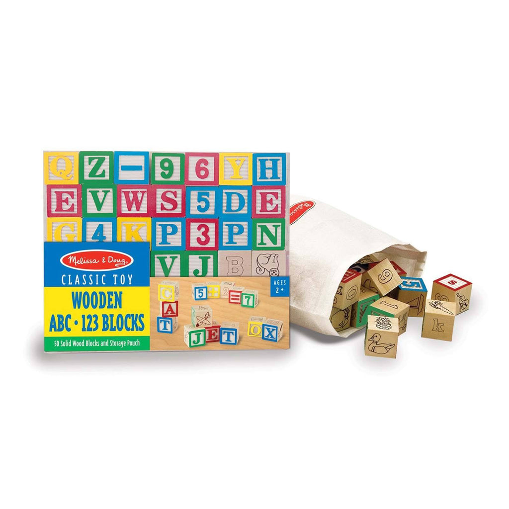 Melissa And Doug Classic Toy Wooden ABC 123 Blocks - Radar Toys