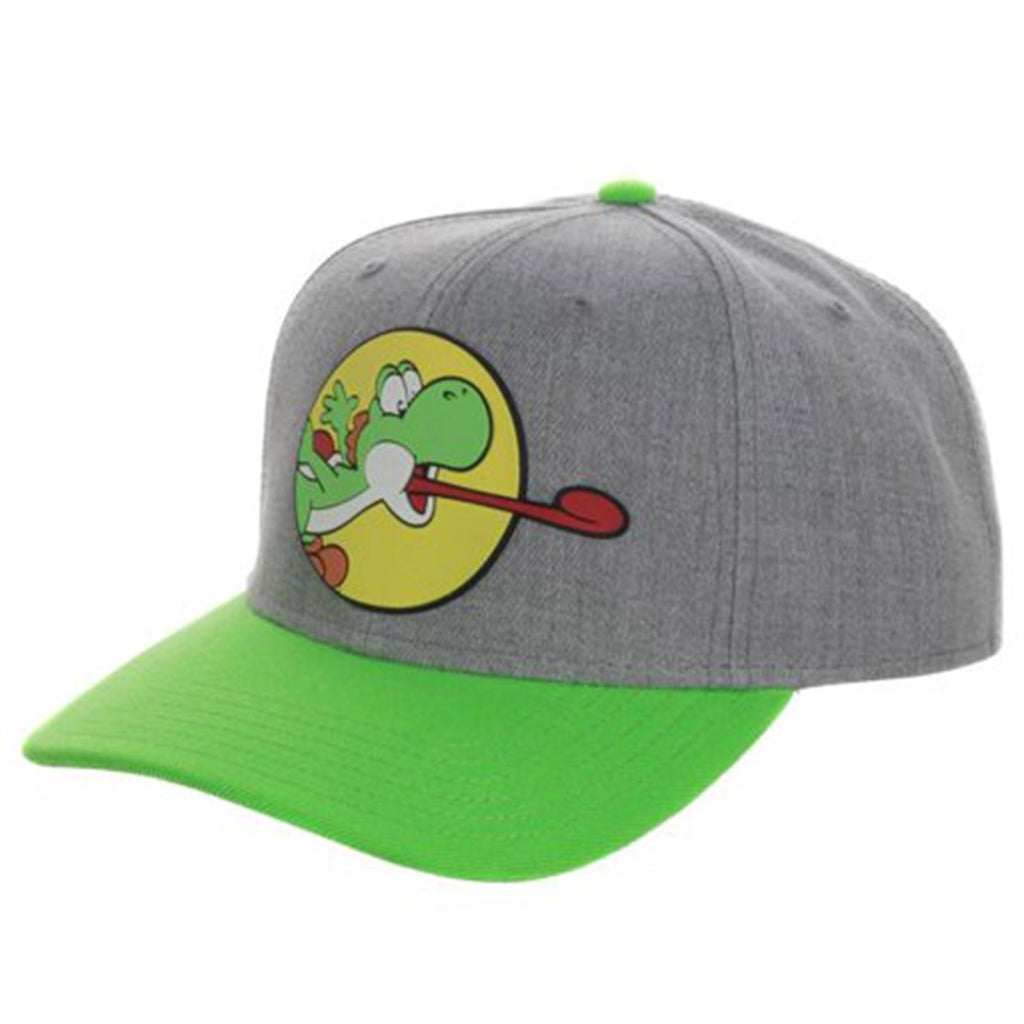 Bioworld Super Mario Yoshi Tongue Green Precurve Snapback Hat
