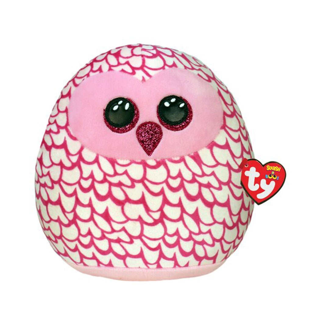 Ty Squish A Boo Pinky Owl Pink 10 Inch Plush Figure
