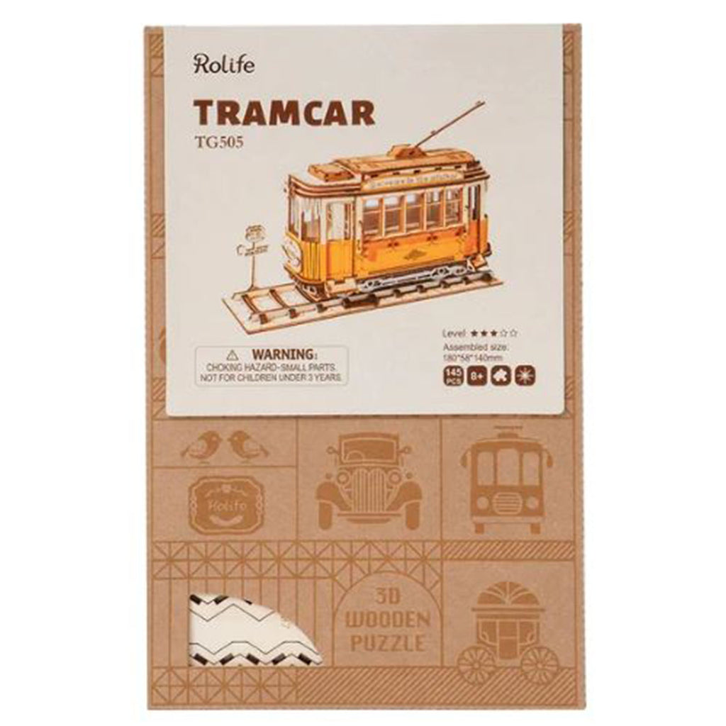 Robotime Rolife Tramcar Wooden Puzzle Building Set - Radar Toys