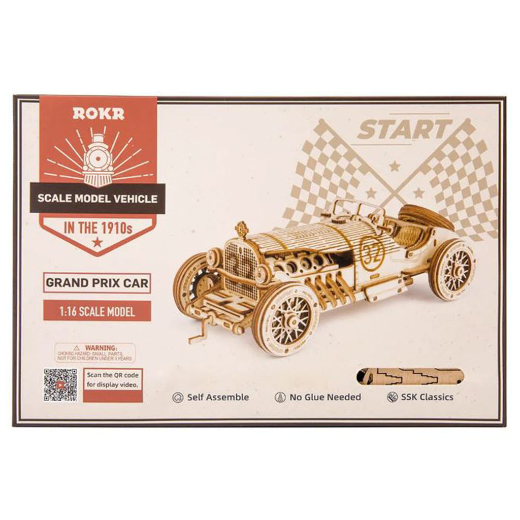 Robotime Rokr In The 1910s Grand Prix Car 1:16 Scale Wooden Model Kit