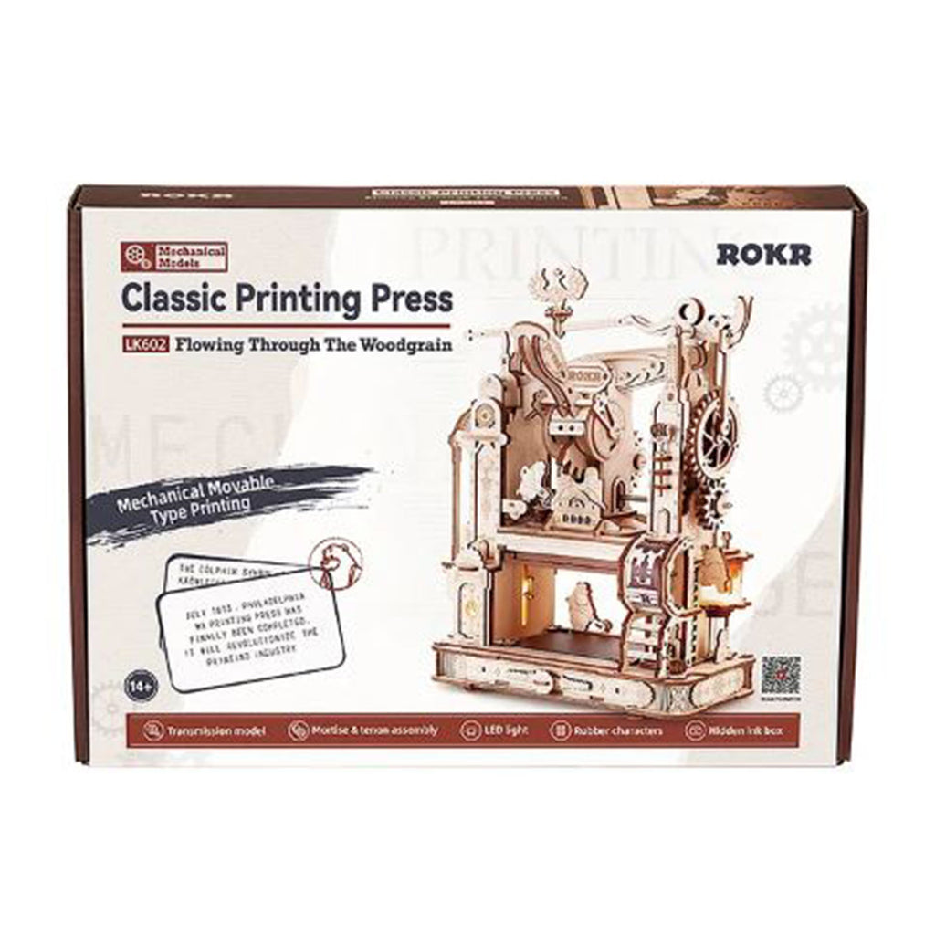 Robotime Rokr Classic Printing Press Mechanical Model Building Set