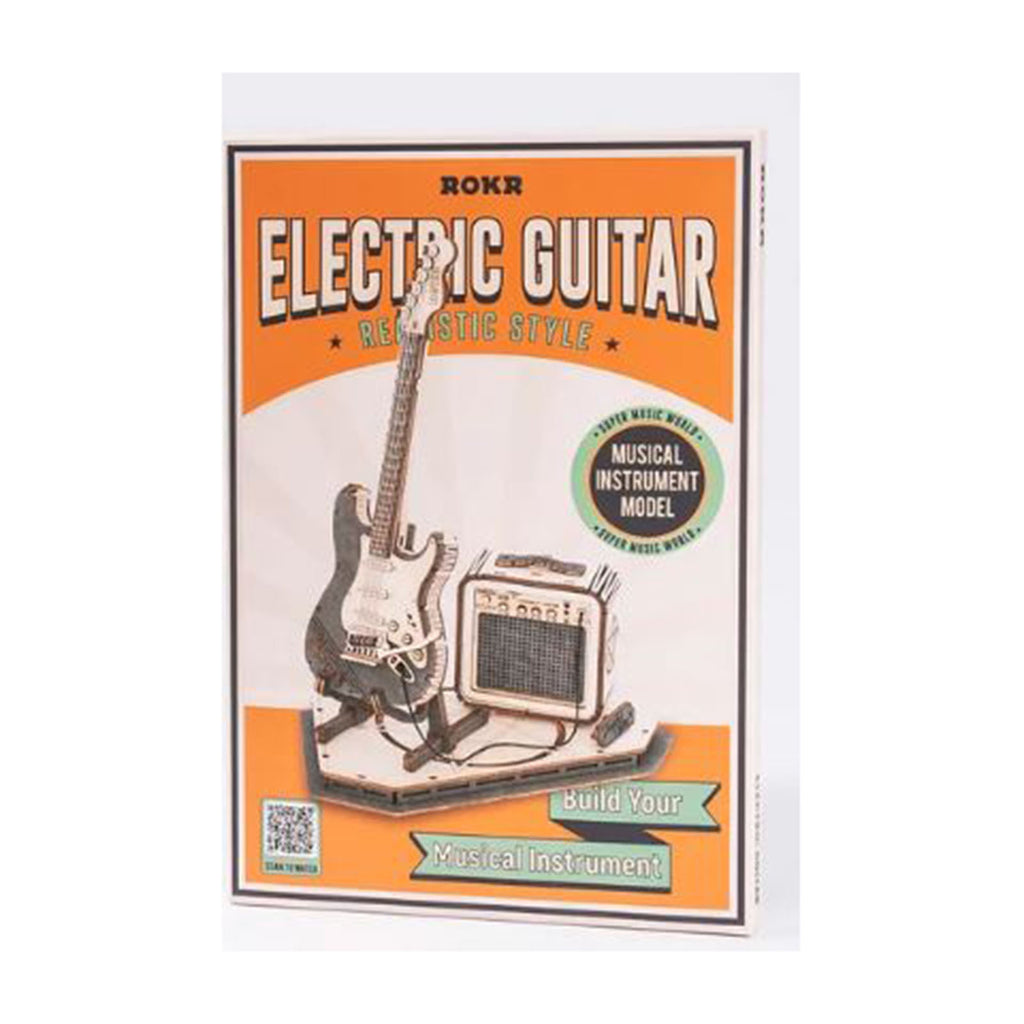 Robotime Rokr Musical Instrument Electric Guitar Wooden Model Kit
