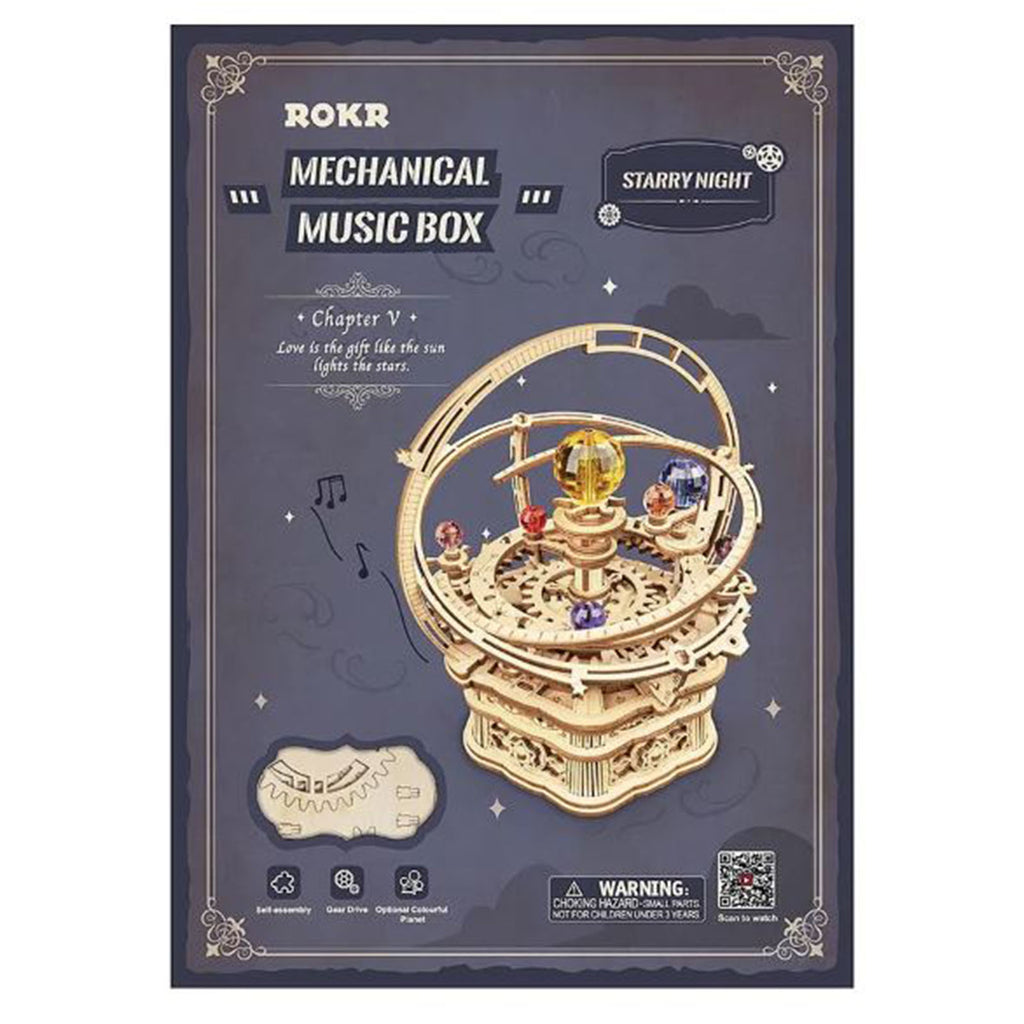 Robotime Rokr Starry Night Orrery Planetary Music Box Building Set - Radar Toys