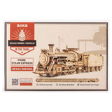 Robotime Rokr In The 1860s Prime Steam Express 1:80 Scale Wooden Model Kit - Radar Toys