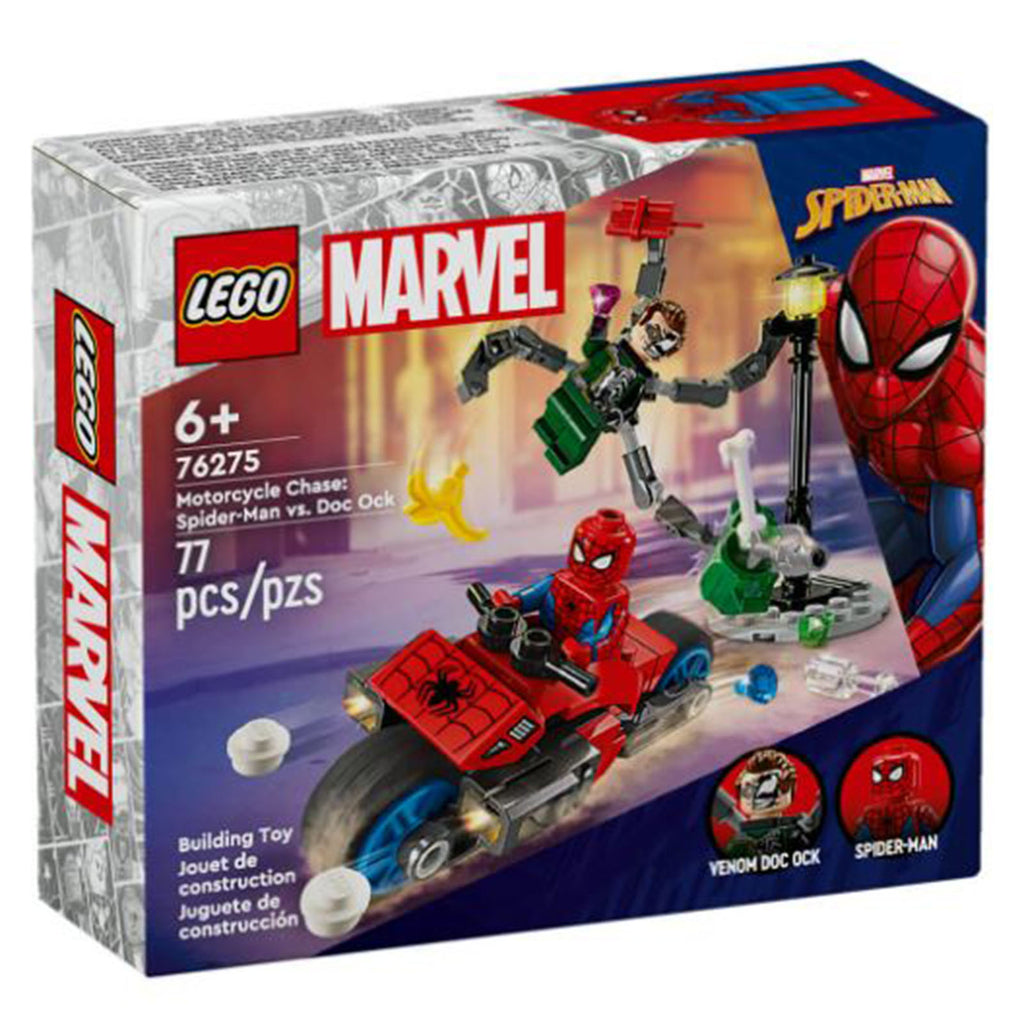 LEGO® Marvel Motorcycle Chase Spider-Man Vs Doc Ock Building Set 76275 - Radar Toys