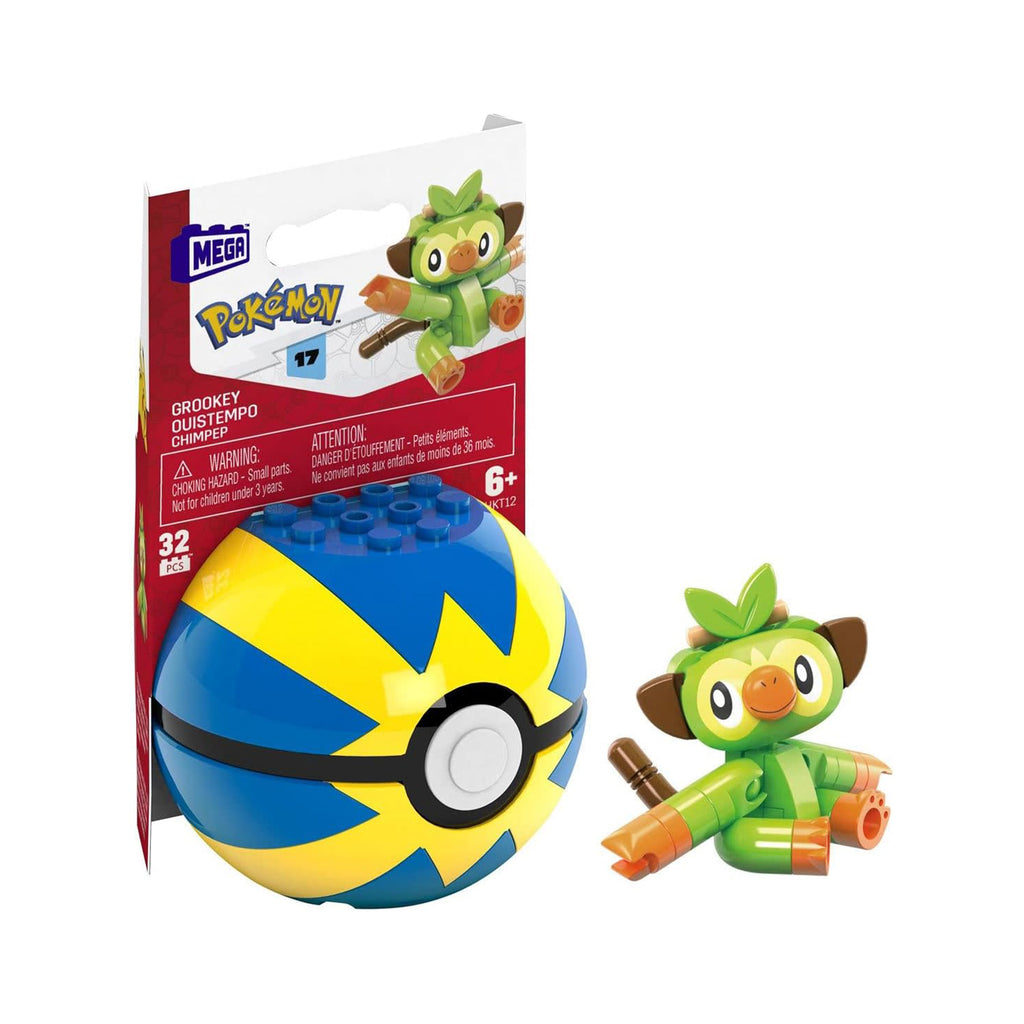Mega Construx Pokemon Grookey Quick Ball Building Set